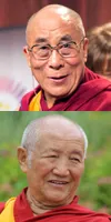 His Holiness the Dalai Lama and Gyumed Khensur Rinpoche Lobsang Jampa
