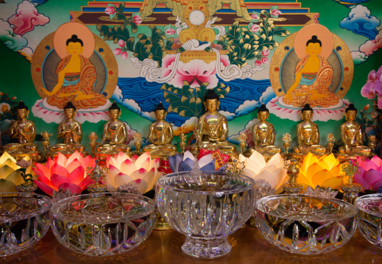Medicine Buddha altar at Lama Zopa Rinpoche's residence in California
