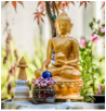 Shakyamuni Buddha with offerings, Kachoe Dechen Ling, California, USA. Photo by Chris Majors.
