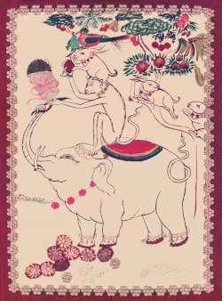 The Four Harmonious Friends, drawing by Lama Zopa Rinpoche